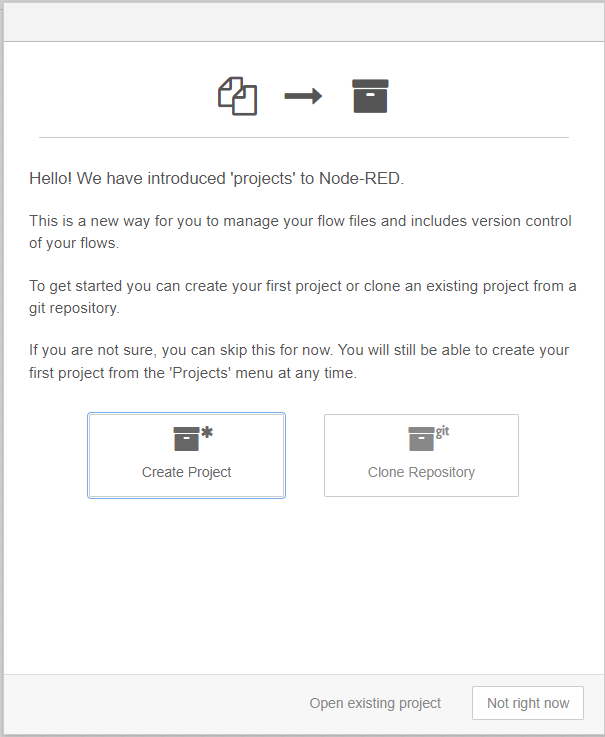 Create nodered project image