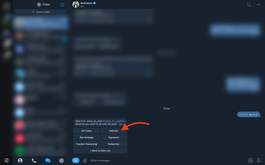 Screenshot of Telegram